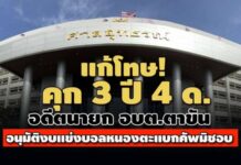 คุก 3 ปี 4 ด.! ศาลอุทธรณ์ แก้โทษอดีตนายก อบต.ตาขัน อนุมัติงบแข่งบอลหนองตะแบกคัพมิชอบ