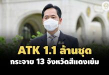 รัฐบาลจัดสรร ATK จากสวิสฯ 1.1 ล้านชุด กระจายลงพื้นที่ 13 จังหวัดสีแดงเข้มแล้ว