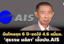 ศาลฎีกา ยืนโทษคุก 6 ปี ‘สุธรรม มลิลา’ เอื้อปย.เอไอเอส -ชดใช้ 4.6 หมื่นล.