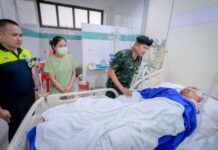 แม่ทัพภาคที่ 4 เยี่ยมกำลังพลที่ได้รับบาดเจ็บจากเหตุการณ์ผู้ก่อเหตุรุนแรง หน้า อ.สุไหงโก-ลก